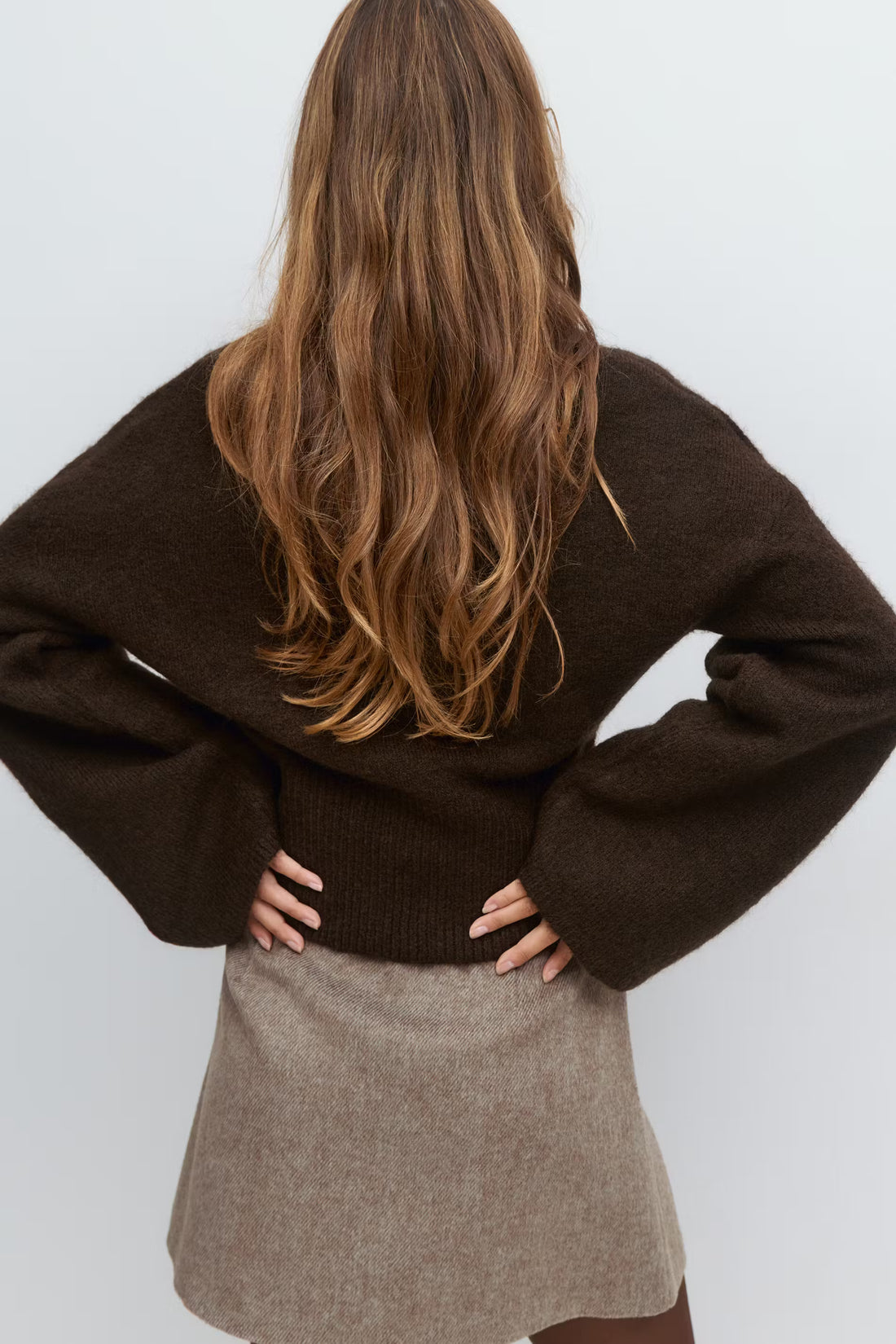 „Knitted" Sweater Braun