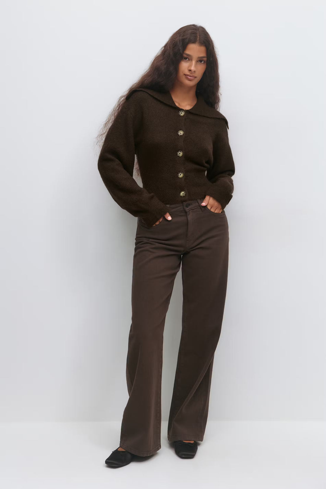 „Elise" Cardigan Braun