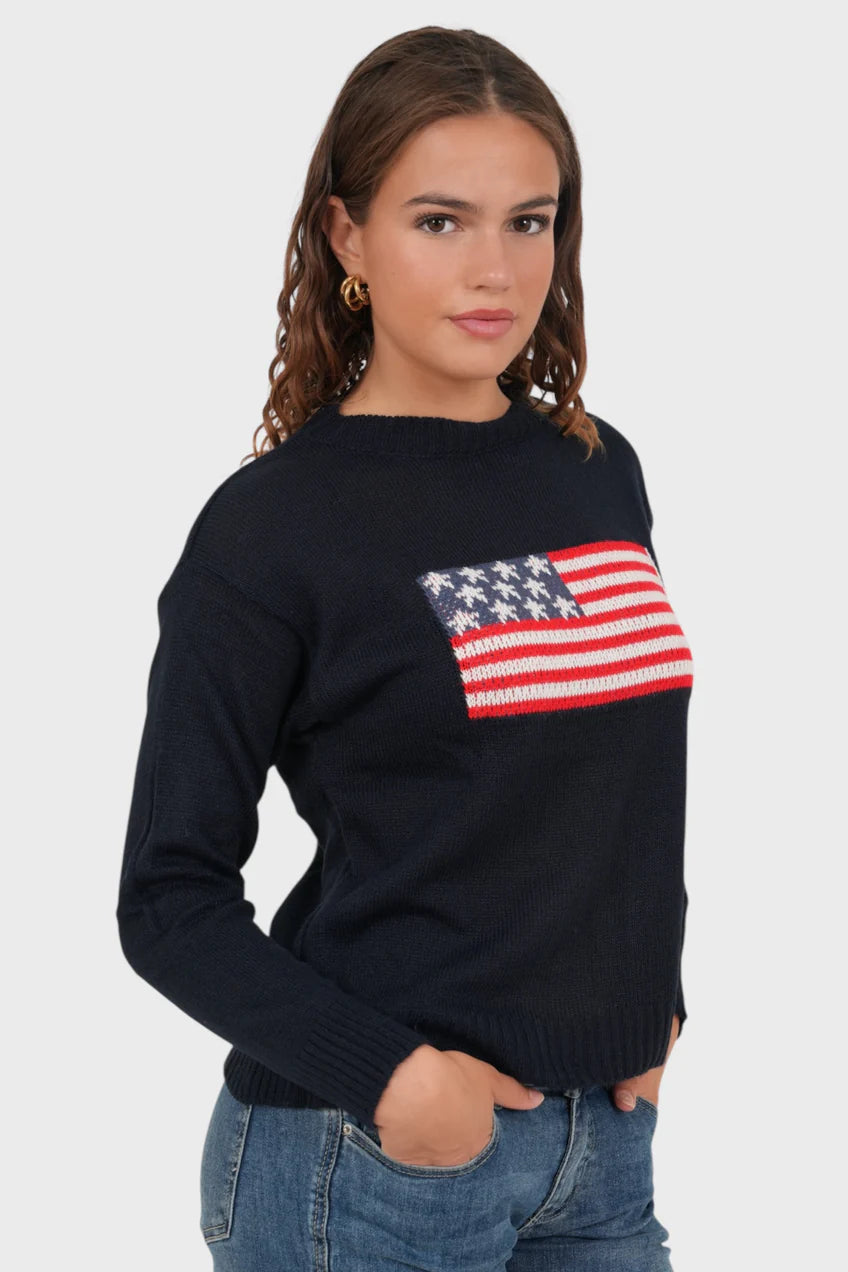 „Flag" Pullover Marine