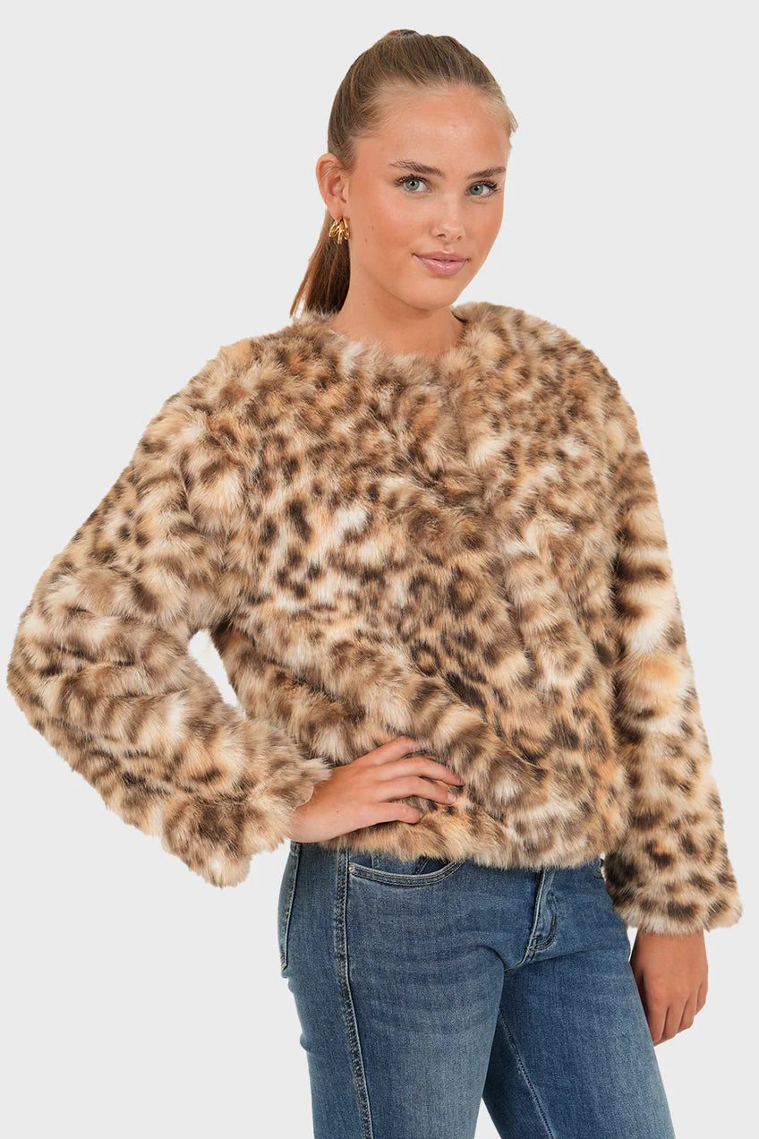 „Pattern" Pelzige Leopardenjacke