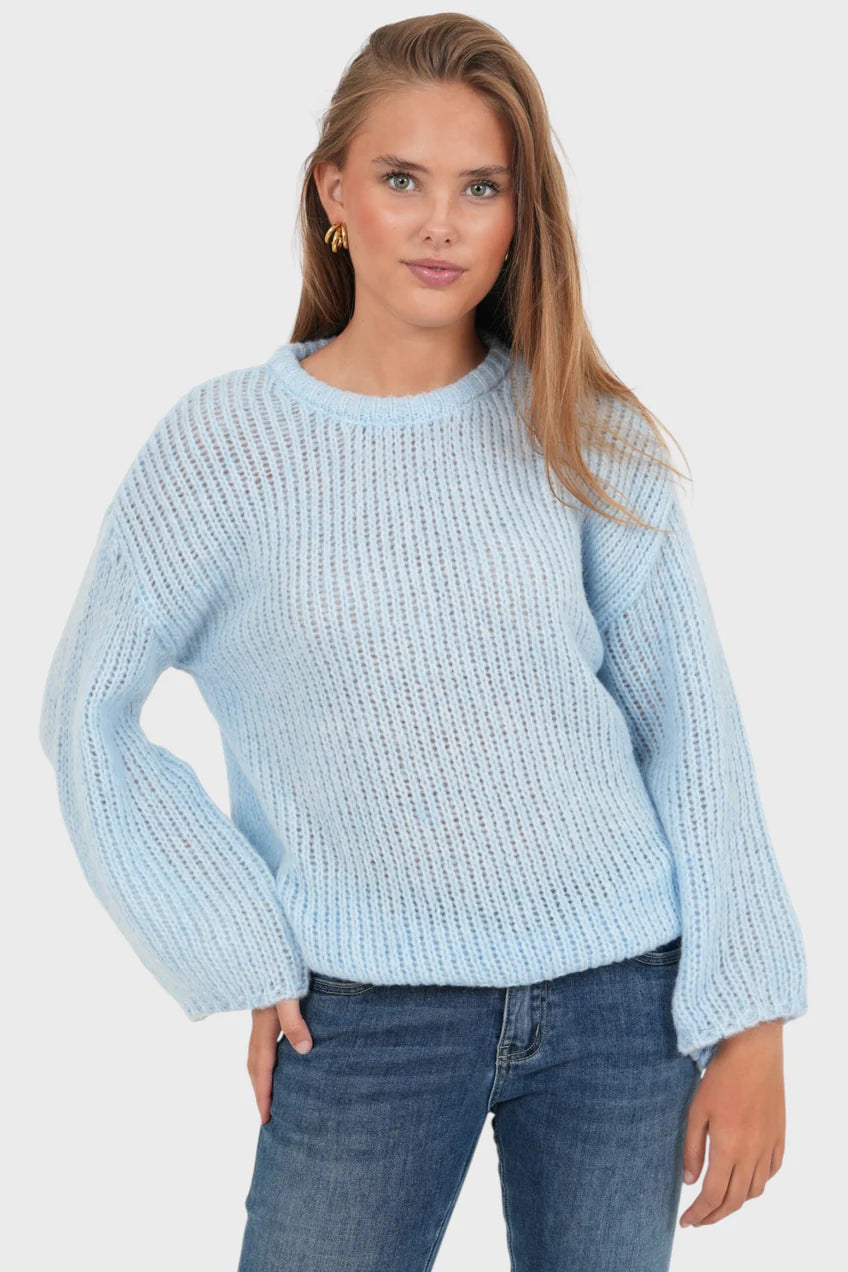 „Bisous" Pullover Blau