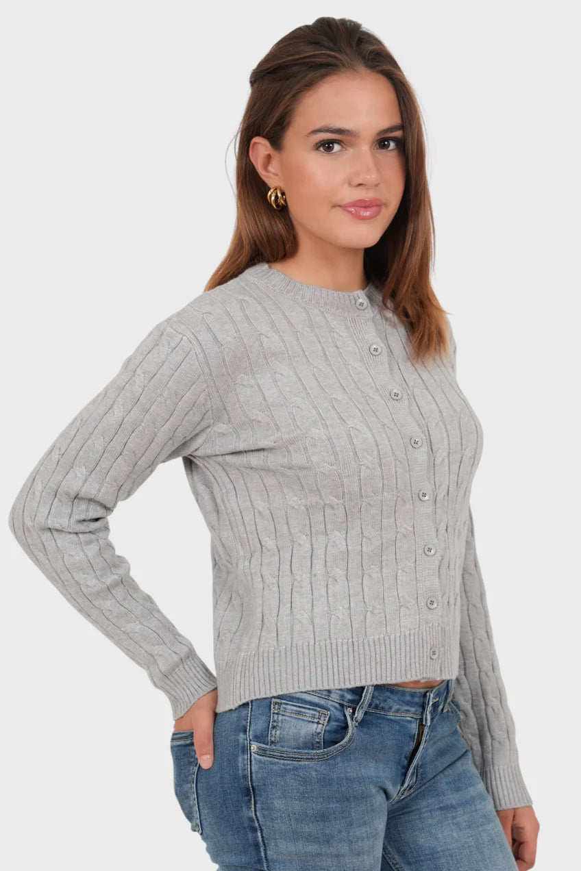 „Lily" Strickjacke Grau